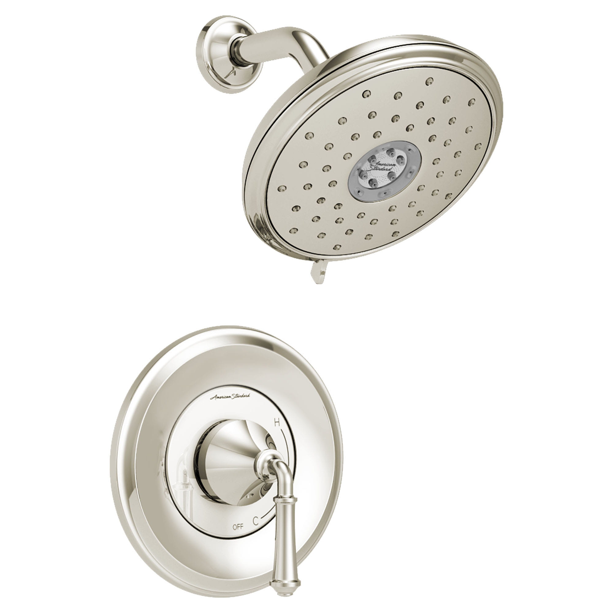 Delancey 18 gpm 68 L min Shower Trim Kit With Water Saving 4 Function Showerhead and Lever Handle POLISHED  NICKEL